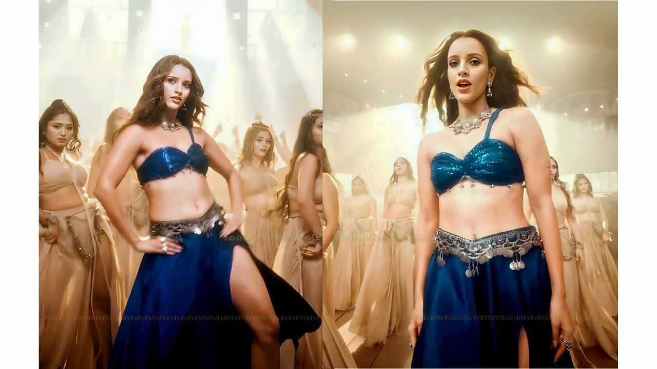 Tripti dimri spicy navel exposed stills from mere mehboob song